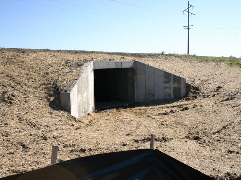 A concrete tunnel in the middle of nowhere.