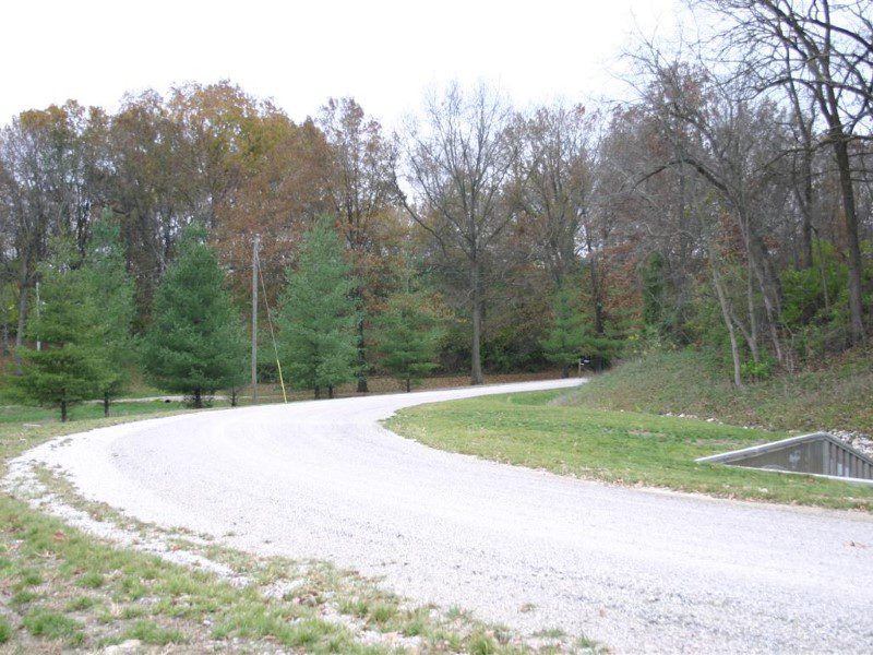 A curved road in the middle of a forest.